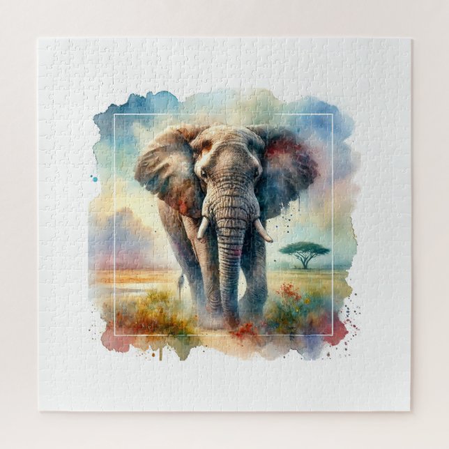 Puzzle African Savanna Elephant 140724AREF113 - Watercolo (Vertical)