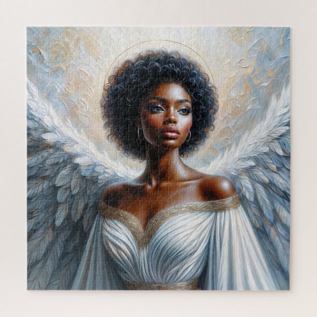 Puzzle Afro Angel Black Woman With Halo (Vertical)