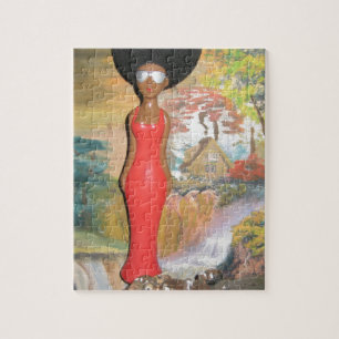 Puzzle Afro Glam: Una Belleza Atemporal