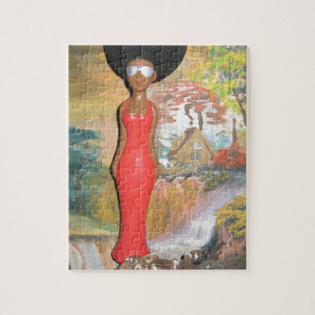 Puzzle Afro Glam: Una Belleza Atemporal (Vertical)