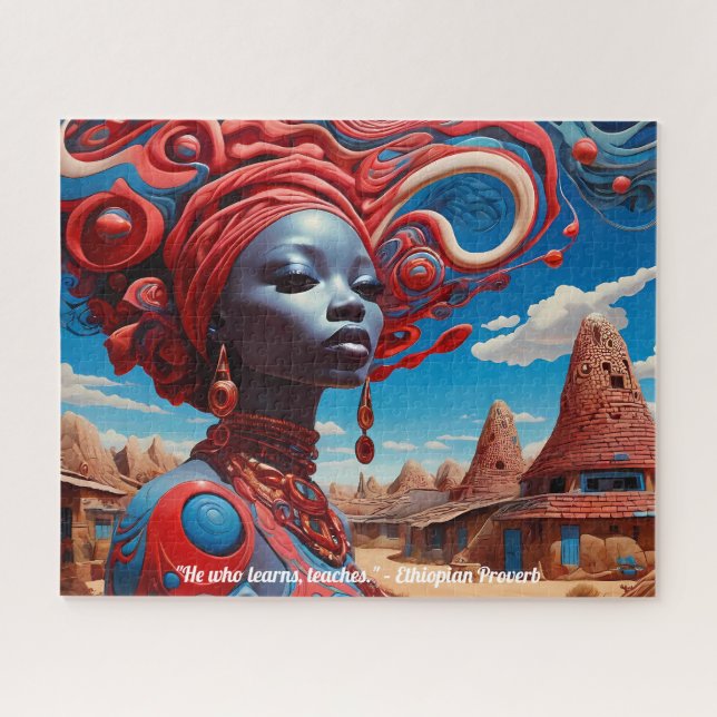 Puzzle Afrofuturismo: Vibrante Belleza y Herencia African (Horizontal)