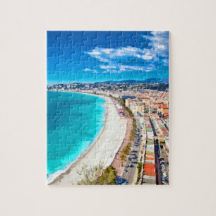 Puzzle Agradable, acuarela de la costa costa de Francia
