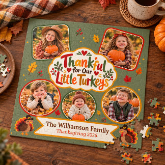 Puzzle Agradecidos por Nuestros Pequeños Pavos Personaliz