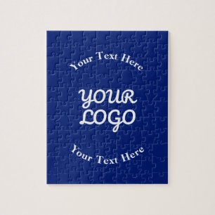 Puzzle Agregar logotipo azul marino oscuro y blanco con b