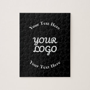 Puzzle Agregar texto editable en negro y blanco con logot