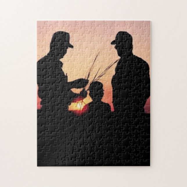 Puzzle Agricultores y atardecer (Vertical)