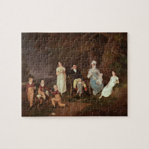 Puzzle Agrupe el retrato de un escudero, de su esposa y