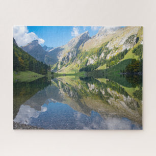 Puzzle Agua   Alpes suizos en el lago Seealpsee Suiza