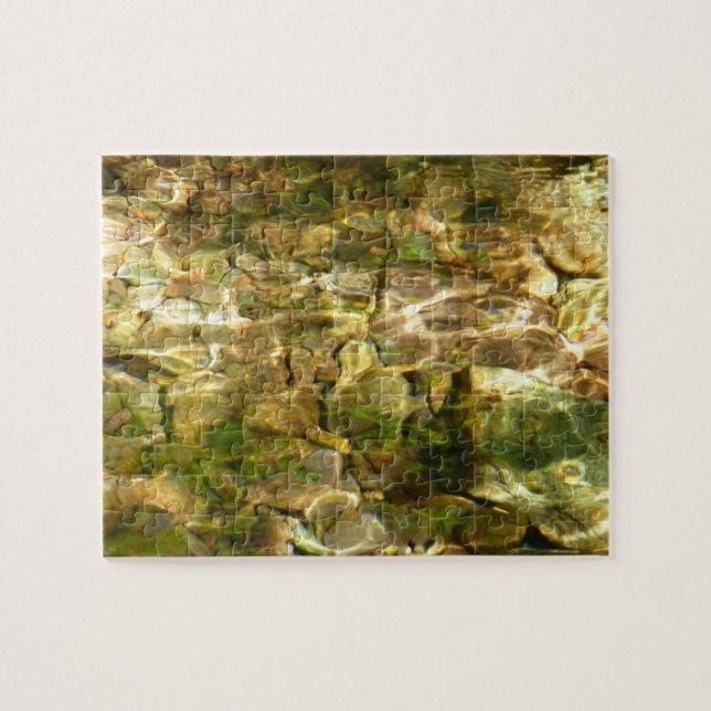 Puzzle Agua de aguas termales naturaleza de oro verde (Horizontal)