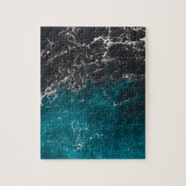 Puzzle Agua de mar ombre azul negro espumoso ondulado