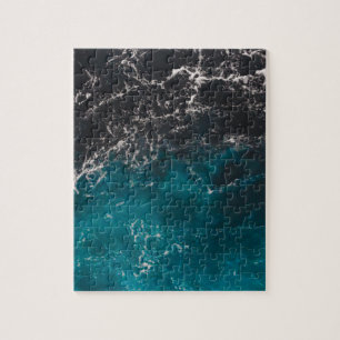 Puzzle Agua de mar ombre azul negro espumoso ondulado