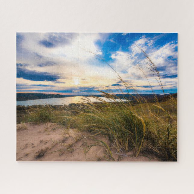 Puzzle Agua | Dunas de oso durmiente de Glen Lake Michiga (Horizontal)