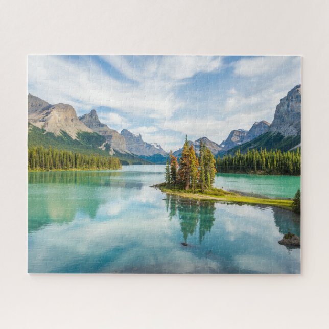 Puzzle Agua | Lago Maligno, Parque Nacional Jasper, Canad (Horizontal)