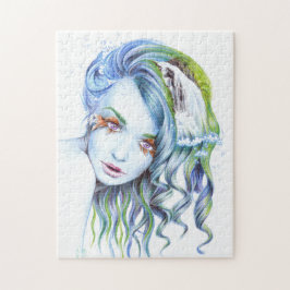 Puzzle Agua Mermaid chica Surreal Fantasy Retrato arte