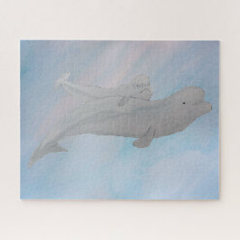 Puzzle Agua Océano Madre Bebé Ballenas Beluga