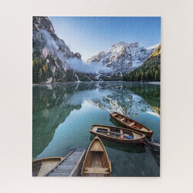 Puzzle Agua | Pragser Wildsee Dolomitas Italia (Vertical)