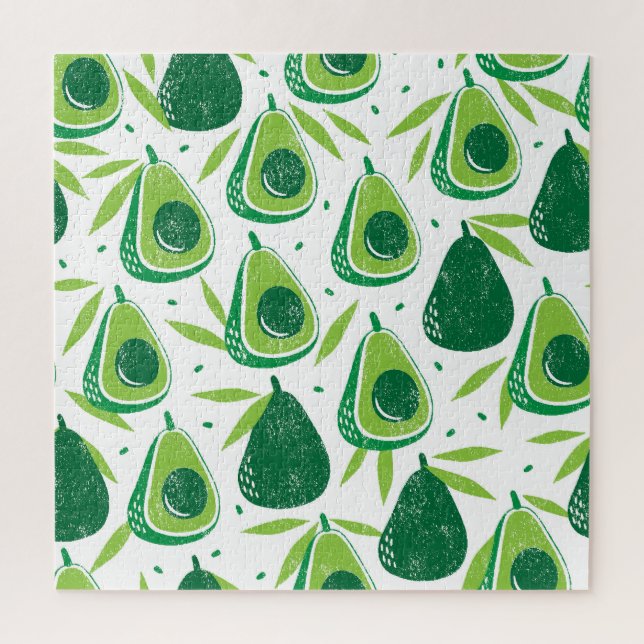 Puzzle Aguacate, estampado texturado, patrón sin fisuras. (Vertical)