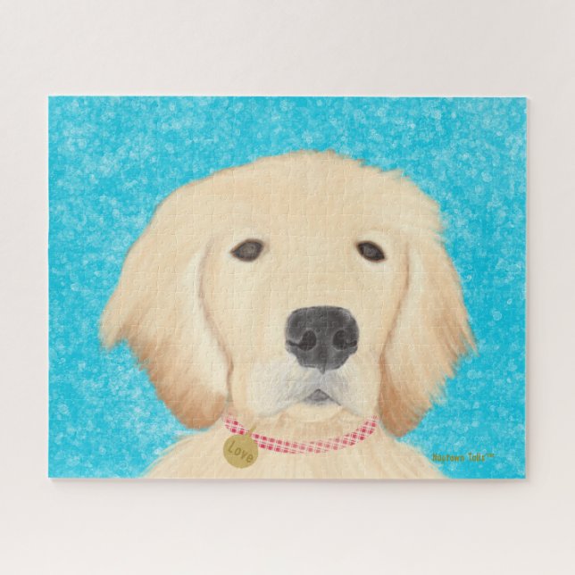 Puzzle Aguas azules de perro de Golden Retriever (Horizontal)