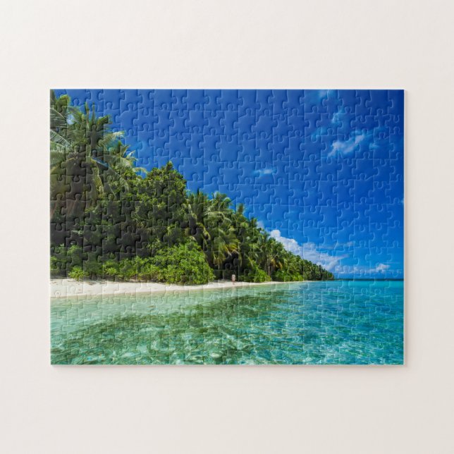 Puzzle Aguas Azules De Una Playa Tropical (Horizontal)