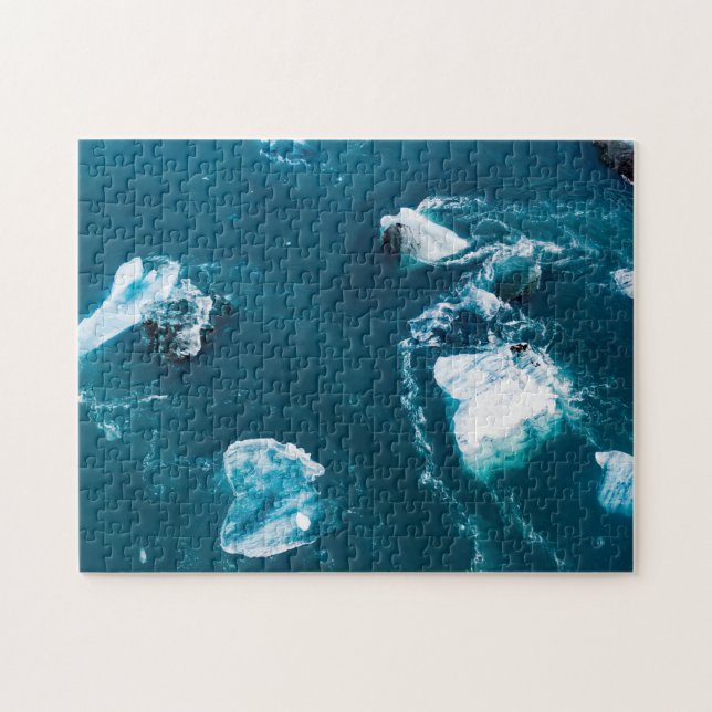 Puzzle Aguas azules e hielo blanco (Horizontal)