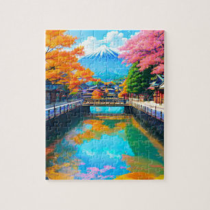 Puzzle Aguas Tranquilas: Reflejo del Mt. Fuji