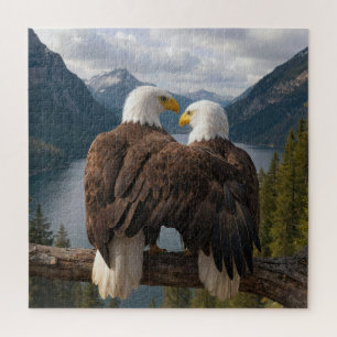 Puzzle Águila calva protegiendo a su pareja