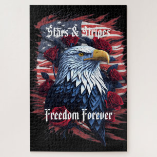 Puzzle Águila de la Bandera Americana Libertad Estrellas 