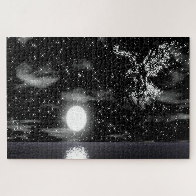 Puzzle Águila hecha de las estrellas por la noche (Horizontal)