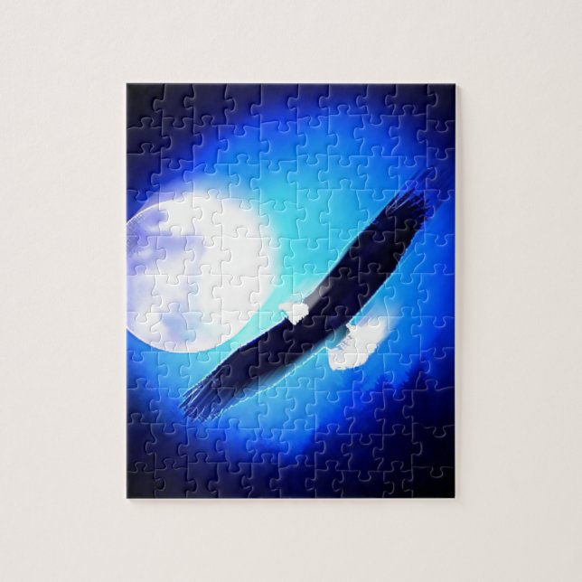 Puzzle Águila voladora y luna (Vertical)