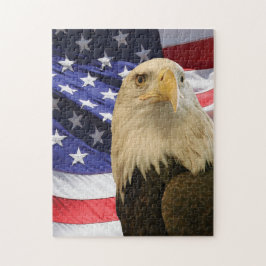 Puzzle Águila y bandera de los Estados Unidos
