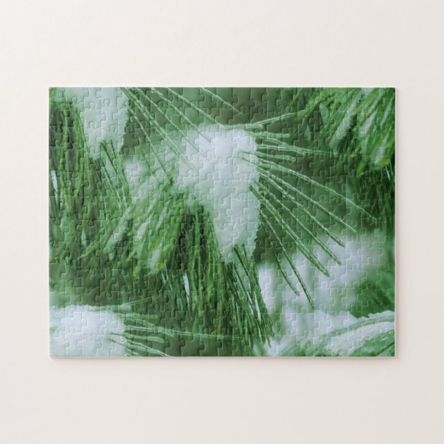 Puzzle Agujas De Pino En Invierno De Nieve Y Hielo (Horizontal)