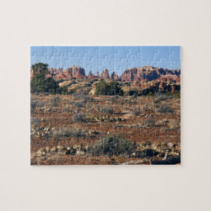 Puzzle Agujas desde el sendero Pothole Point en Canyonlan
