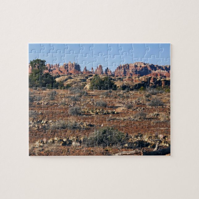 Puzzle Agujas desde el sendero Pothole Point en Canyonlan (Horizontal)