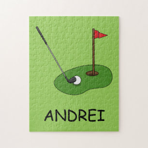 Puzzle Agujero del campo de golf con bandera personalizad
