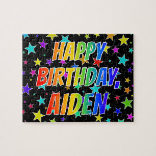 Puzzle "AIDEN" Nombre, Diversión "FELIZ CUMPLEAÑOS"