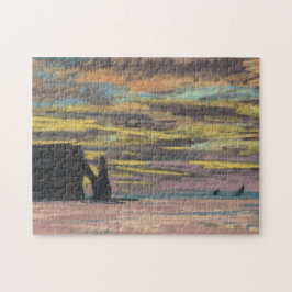 Puzzle Aiguille & Porte d'Aval Etretat Sunset Monet Fine