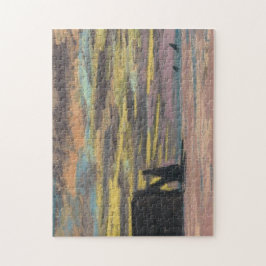 Puzzle Aiguille & Porte d'Aval Etretat Sunset Monet Fine