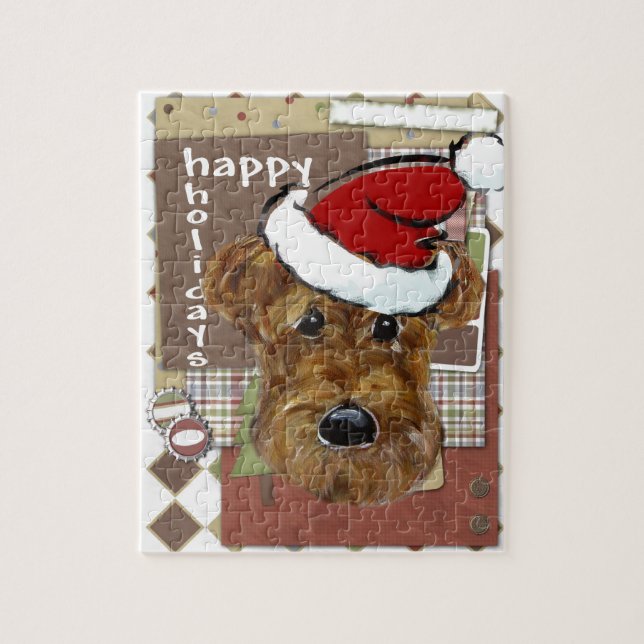 PUZZLE AIREDALE DE NAVIDAD (Vertical)
