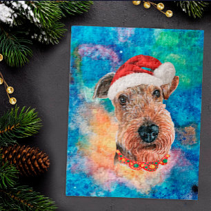 Puzzle Airedale Terrier Raza Perro Navidad