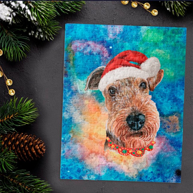 Puzzle Airedale Terrier Raza Perro Navidad  (Subido por el creador)