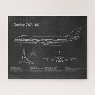 Puzzle Airliner 747 - Planes de dibujo del plano aéreo PD