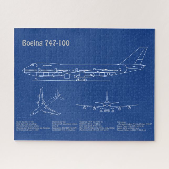 Puzzle Airliner 747 - Planes de Plano de Plano de Plano d (Horizontal)
