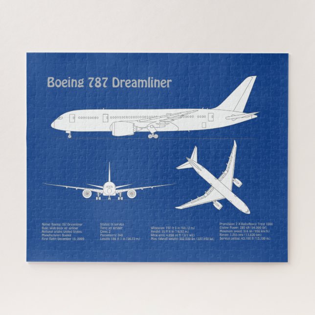 Puzzle Airliner 787 - Plan de Plano de Plano de Plano de  (Horizontal)