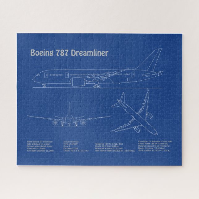 Puzzle Airliner 787 - Planes de Plano de Plano de Plano d (Horizontal)