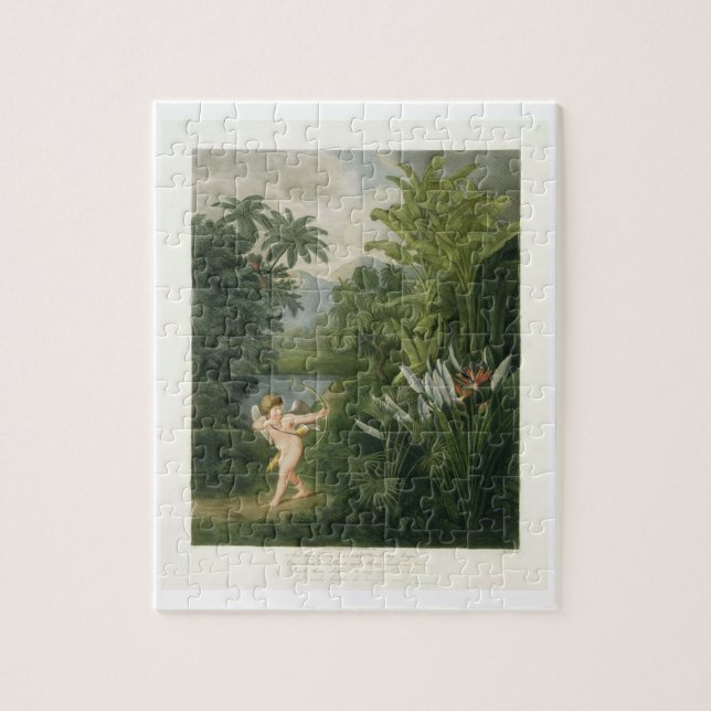Puzzle Ajardine con el Cupid que apunta una flecha a un (Vertical)