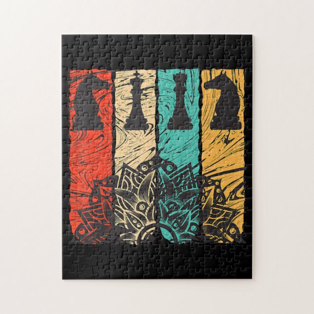 Puzzle ajedrez: amantes del ajedrez perfecto (Vertical)