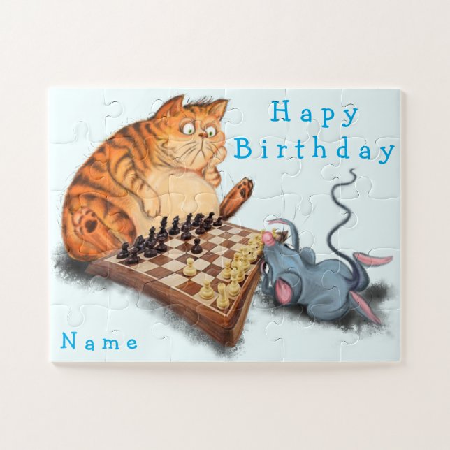 Puzzle Ajedrez para jugar al gato y al ratón - Añadir nom (Horizontal)