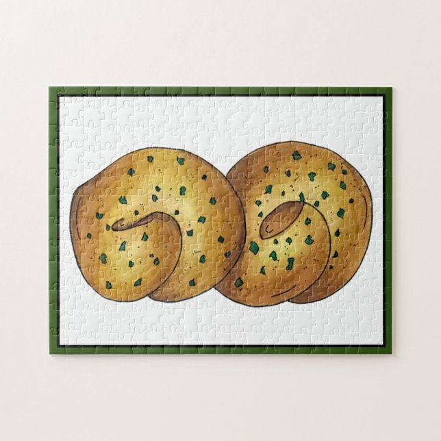 Puzzle Ajo Knots Rollo de pan Chef italiano de cocina (Horizontal)