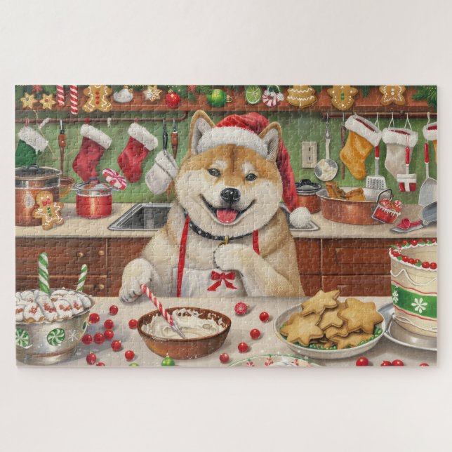 Puzzle Akita Holiday Baking: Navidades festivos (Horizontal)