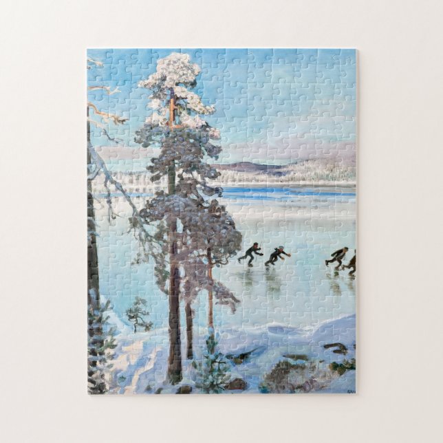 Puzzle Akseli Gallen-Kallela - Patinadores cerca de la co (Vertical)